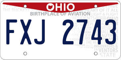 OH license plate FXJ2743