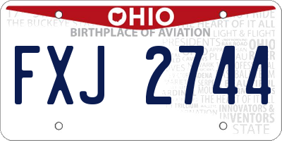OH license plate FXJ2744