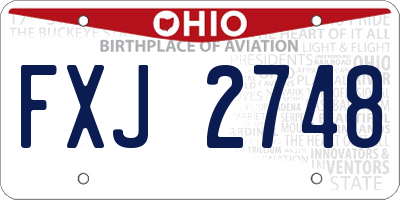 OH license plate FXJ2748