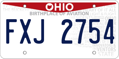 OH license plate FXJ2754