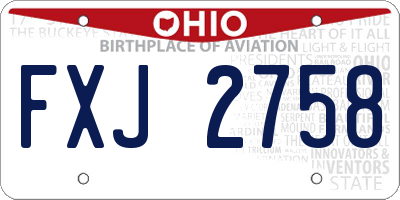 OH license plate FXJ2758