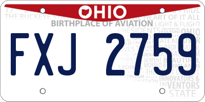 OH license plate FXJ2759