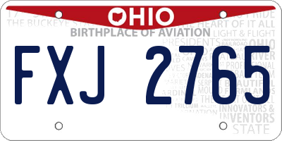 OH license plate FXJ2765