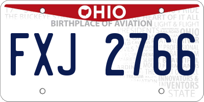 OH license plate FXJ2766