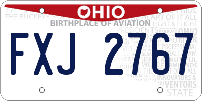OH license plate FXJ2767
