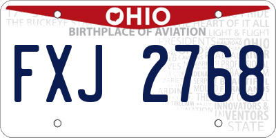 OH license plate FXJ2768