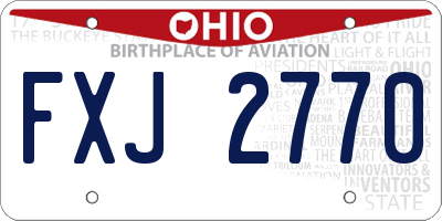OH license plate FXJ2770