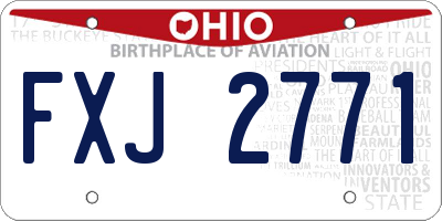 OH license plate FXJ2771
