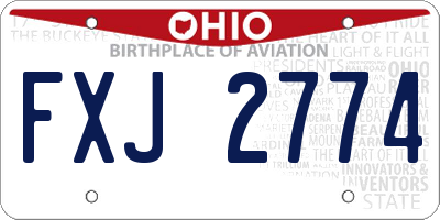 OH license plate FXJ2774