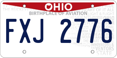 OH license plate FXJ2776