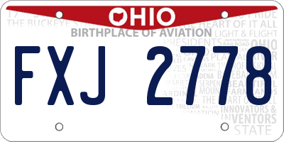 OH license plate FXJ2778