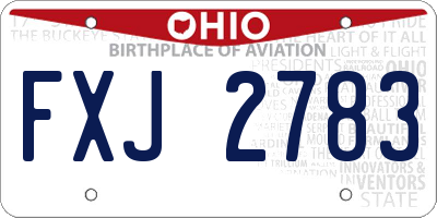 OH license plate FXJ2783