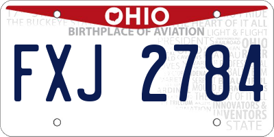 OH license plate FXJ2784