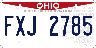 OH license plate FXJ2785