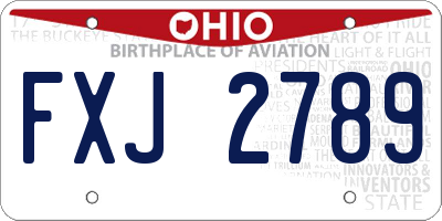 OH license plate FXJ2789