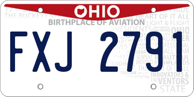 OH license plate FXJ2791