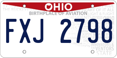 OH license plate FXJ2798