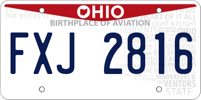 OH license plate FXJ2816