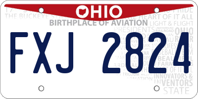 OH license plate FXJ2824