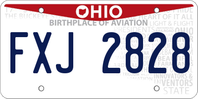 OH license plate FXJ2828