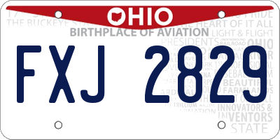 OH license plate FXJ2829