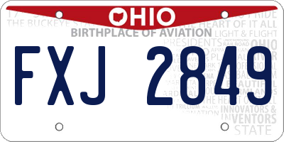 OH license plate FXJ2849