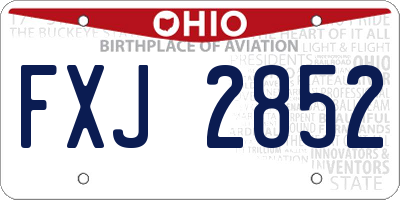 OH license plate FXJ2852