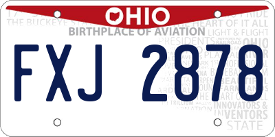 OH license plate FXJ2878