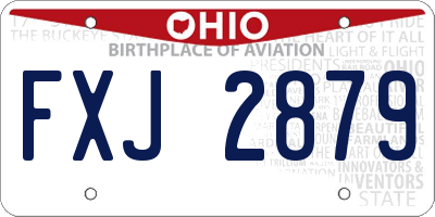 OH license plate FXJ2879