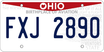 OH license plate FXJ2890
