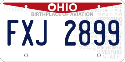 OH license plate FXJ2899