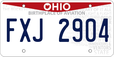 OH license plate FXJ2904