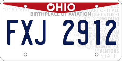 OH license plate FXJ2912
