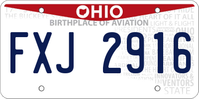 OH license plate FXJ2916