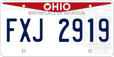 OH license plate FXJ2919