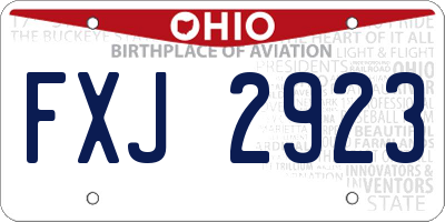 OH license plate FXJ2923