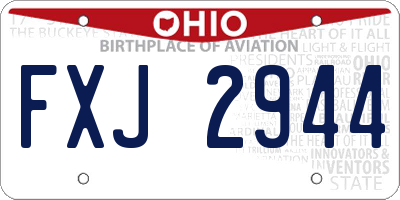 OH license plate FXJ2944