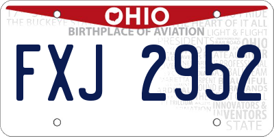 OH license plate FXJ2952