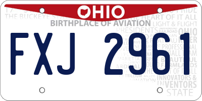 OH license plate FXJ2961