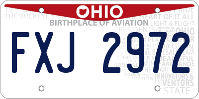 OH license plate FXJ2972