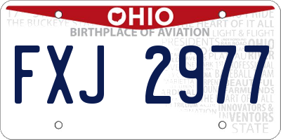 OH license plate FXJ2977
