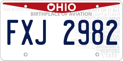 OH license plate FXJ2982