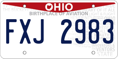 OH license plate FXJ2983