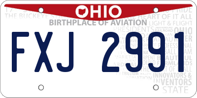 OH license plate FXJ2991