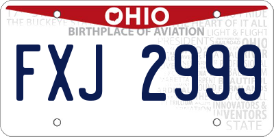 OH license plate FXJ2999