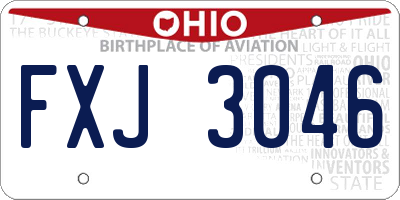OH license plate FXJ3046