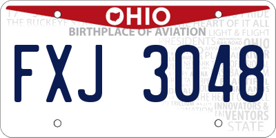 OH license plate FXJ3048