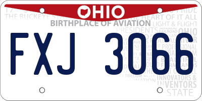 OH license plate FXJ3066