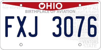 OH license plate FXJ3076