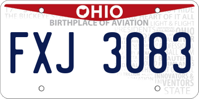 OH license plate FXJ3083